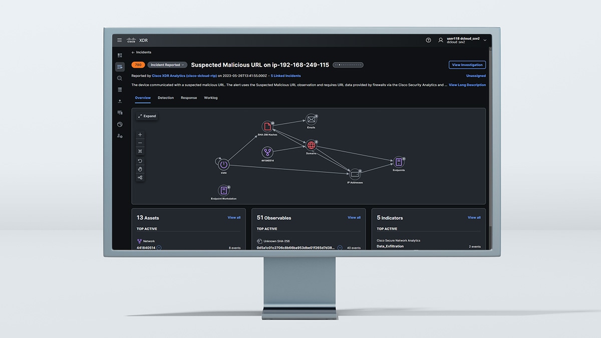 Bildschirm, der die Cisco XDR-Plattformseite zeigt